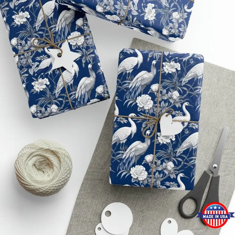Chinoiserie Blue and White GIft Wrapping Paper Roll, Chinoiserie Gift Wrapping Paper Roll , Chinoiserie Gifts