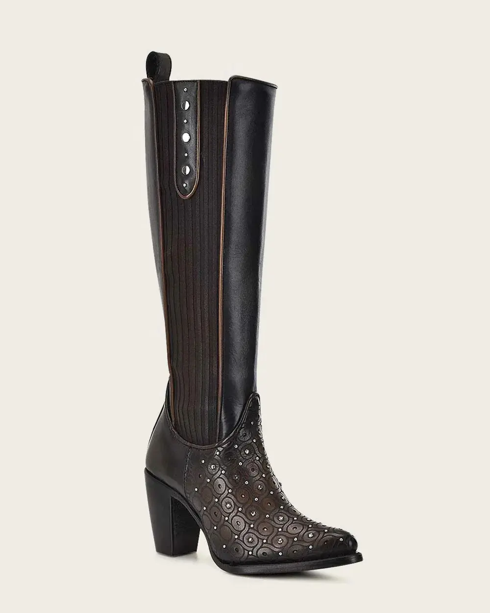 CUADRA WOMEN'S TALL DARK BROWN BOOT WITH CRYSTALS