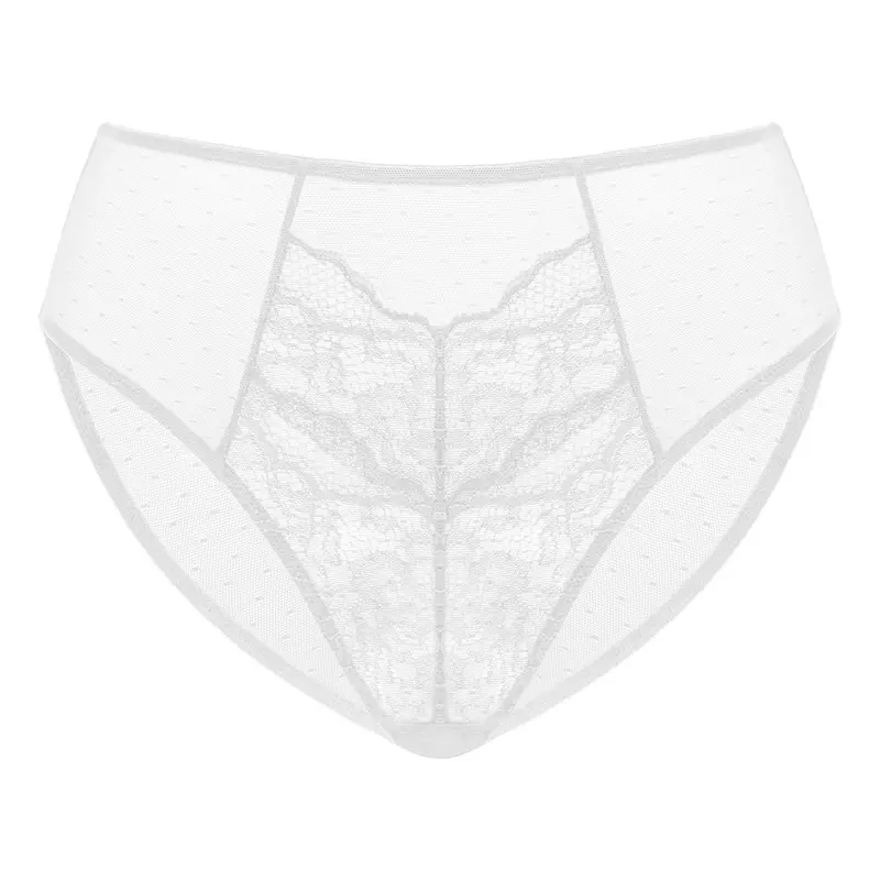 HSIA Women's Floral Soft Lace Sheer Mesh Spandex Lightweight High-Rise Bikini Brief Lingerie Panties