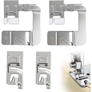 4 count Rolled Hem Presser Foot Set,4 Sizes Hemming Foot for Sewing Machine,Suitable for Professional Household Sewing Projects