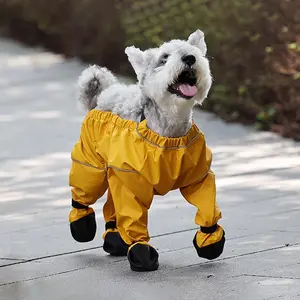 Pet Four-Legged One-Piece Shoes Anti-Dirty Anti-Insect Pants, Dog Clothes Teddy Bichon Non-Slip Fluorescent Clothing Costume