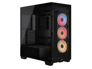 CORSAIR 3500X LX-R RGB Mid-Tower PC Case – 3x Pre-installed LX120-R RGB Fans – Includes iCUE LINK System  Hub - GPU Anti-Sag Arm – Tempered Glass – Fits up to 10x 120mm Fans – Reverse Connector Motherboard  Compatible, Black