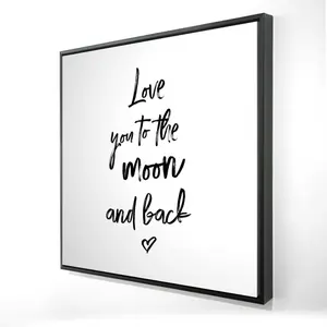 Begin Home Decor 2081-2424-QU2 24 x 24 in. Love You To the Moon & Back - Romantic Framed Canvas Decor