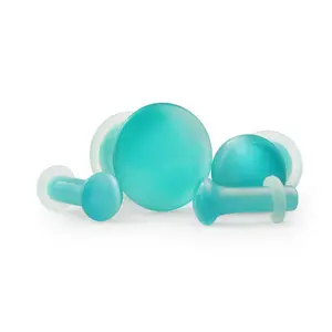 Turquoise Cat's Eye Glass Single Flare Plugs