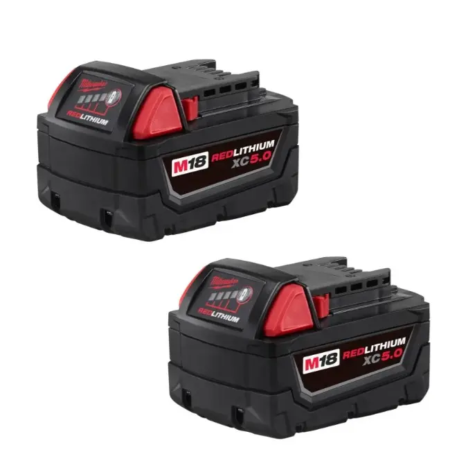 Milwaukee 48-11-1850 M18 REDLITHIUM XC5.0 Extended Capacity Battery (2-Pack) Milwaukee 48-11-1850 M18 REDLITHIUM XC5.0 Extended Capacity Battery (2-Pack)