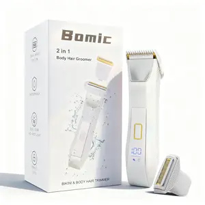 Bikini Trimmer Electric Razors for Women, Rechargeable Pubic Body Hair Trimmer Electric Shaver for Legs Body Hair, Bikini Shaver IPX7 Waterproof, Gifts for Women