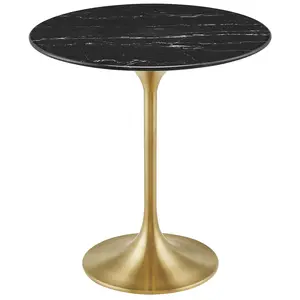 Lippa 20" Round Artificial Marble Side Table, EEI-5685