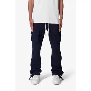 mnml Snap Front Fleece Cargo Pants - Washed Black