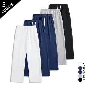 “5-Pack/5 Counts” Solid Color Flowy Athletic Pants, Loose Fit Outdoor Fitness Bottoms fathersdaygift