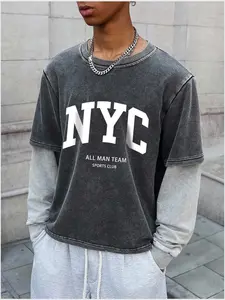 Manfinity Streetrush 1pc Men's Sweatshirt, Minimalist Graphic Chest Patch, Crew Neck Pullover, Sporty Casual Everyday Wear, Commute, Vacation, Back To School, Gift For Boyfriend/Husband, Unisex,Back To School, Emo Style, 2000s Style , Fall