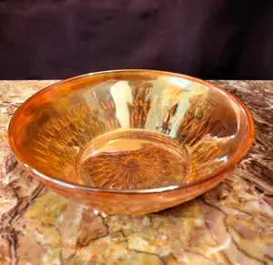 Vintage Jeanette Carnival Marigold Anniversary Glass Berry Bowl 4.75inch