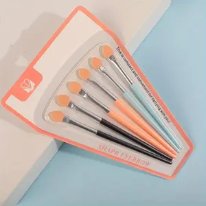 6pcs Professional Makeup Brush Set - Soft Silicone Eyeshadow Brushes for All Skin Types, Portable Makeup Tools for Eyeshadow, Eyeliner, Blush, Lipstick Application, Makeup Brush Kit