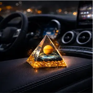 Resin Pyramid Desk Display – 5cm Decorative Pyramid,