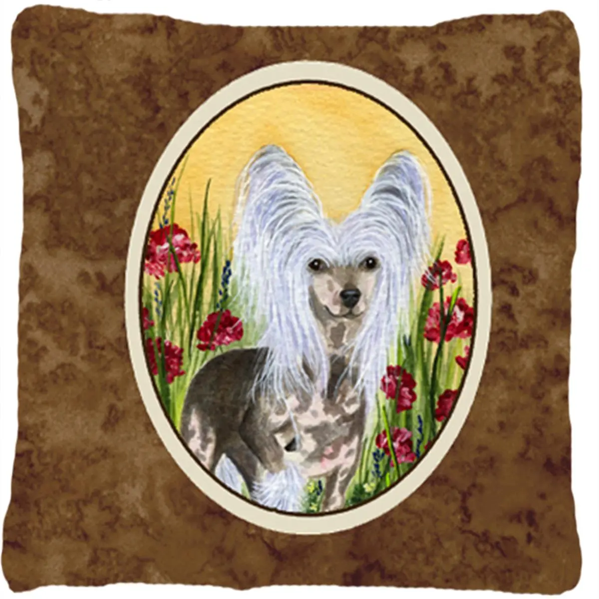 212 MAIN Chinese Crested Decorative Pillow - Heavyweight, Fade-Resistant Indoor & Outdoor Fabric Cushion for Home & Patio Use
