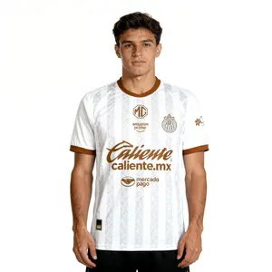 2526 Chivas CD Guadalajara Jersey Vintage Mexico White Special Stripe Short Sleeve Top Football Jersey LIGAMX