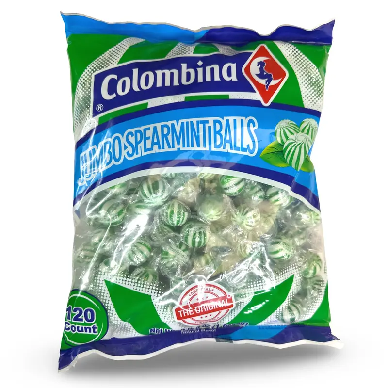 Jumbo Green Spearmint Balls Mint Candy, 120 Count Bulk Pack, 2lb 6oz
