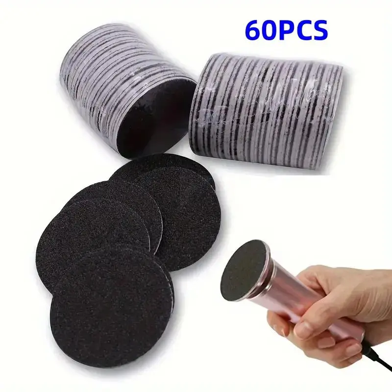 Sanding Discs for Electric Foot File Replacement, 60pcs/box Foot File Sanding Paper Rounds, Pedicure Care Tool, DIY Pedicure, Foot Care Tool Accessories for Dead Skin Removal, Disposable Foot File, Dead Skin Removal for Feet