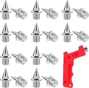 20pcs 1/4inch Hard Steel Track and Cross Country Spikes with Spike Wrench, Replacement Spikes for Sprint Sports Short Running Shoes…