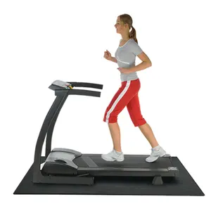 Rubber-Cal "Treadmill Mat" Heavy-Duty Rubber Mat - 3/16in Thick - Black