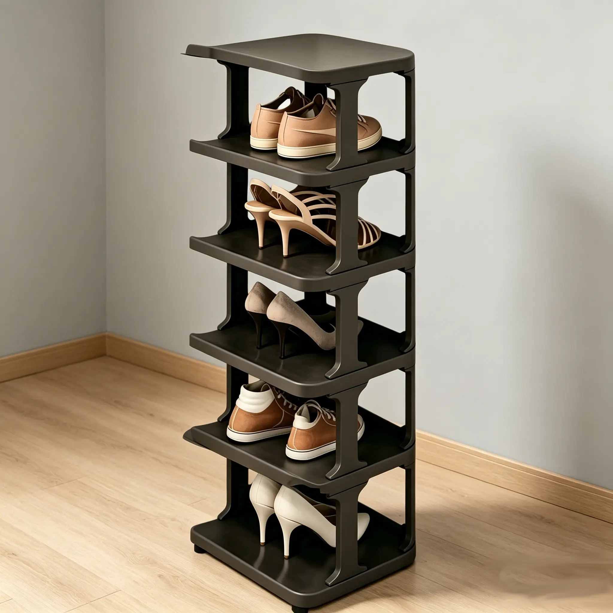6-Tier Shoe Organizer, Stable 4-Leg Multi-Tier Stackable Shelf - Durable Wear-Resistant, Dorm-Friendly Fit, Stacks to Save Space, Easy Quick Setup, Tidy Shoe Zones Storage for Indoor Living Room, Doorway