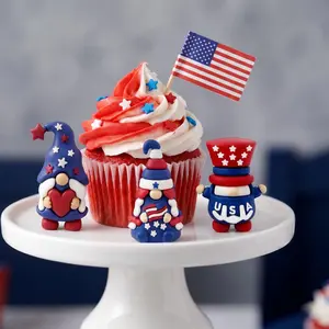 Patriotic Gnomes Uncle Sam Figures 4th of July Gift Mini Gnomes Figurines Small Gnomes Ornament 3D Gnomes Gift for Coworkers Staff Friends Students Teachers Patriotic Party Favors Perfect for America Independence Day Veterans Memorial Day Gifts
