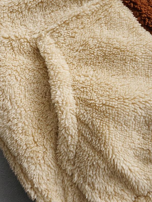 Men's Vintage Color Block Fleece Jacket, Half-Zip Stand Collar, Cozy Warmth for Casual Street Style, Perfect for Spring & Fall