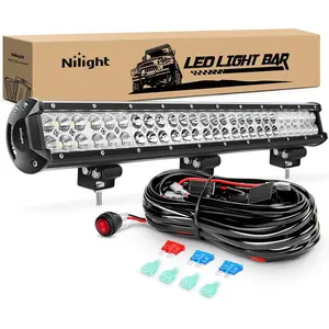 Nilight 25In 162W Waterproof Aluminum Spot-Flood Combo LED Work Light Bar Car, Universal Offroad Automotive Wiring Harness Kit Included Truck Lightbar