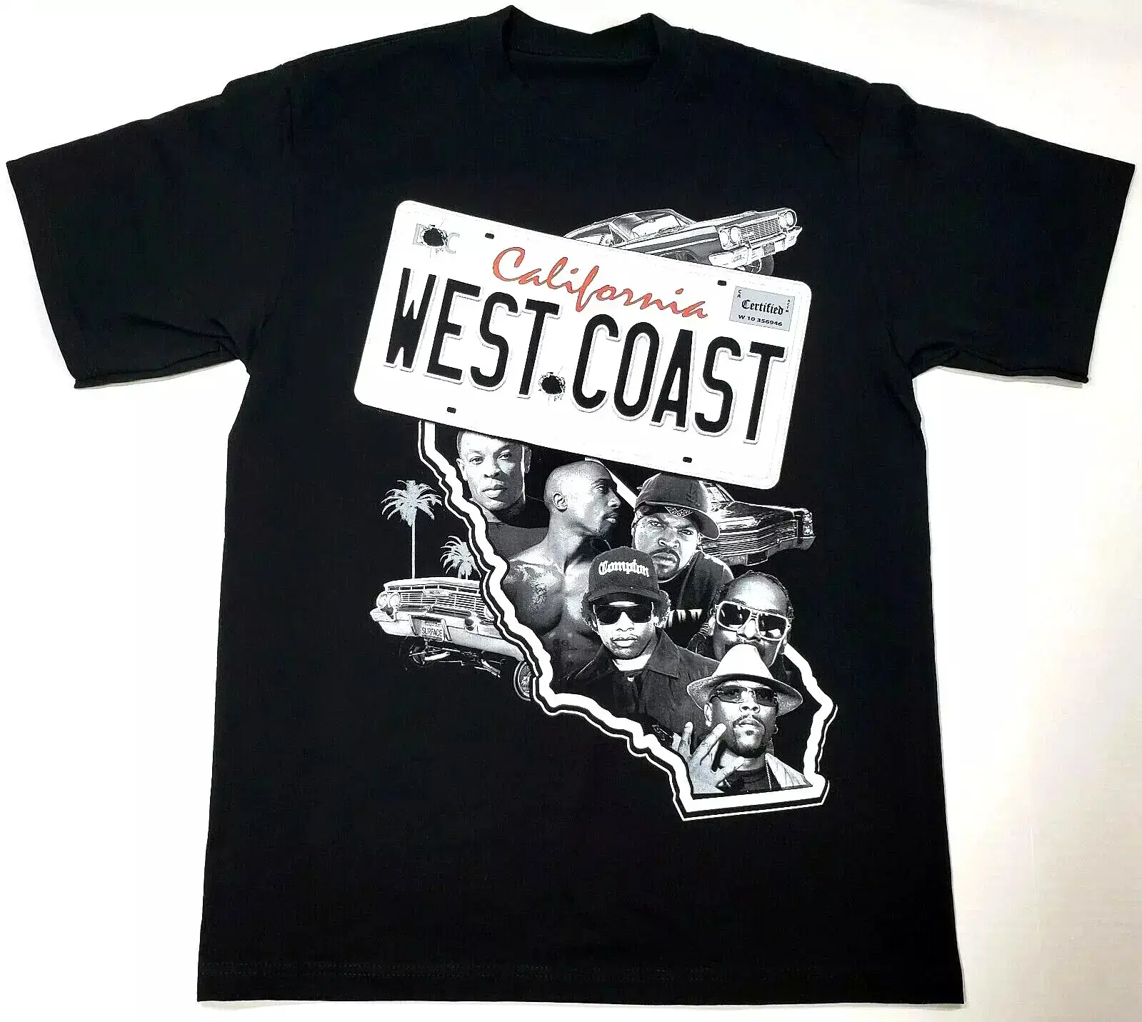 Women's WEST COAST Rap Graphic T-Shirt - California Cali Hip Hop Urban Streetwear, Breathable Short-Sleeve Top, Mens Clothing, Men's Graphic Tees, Cartoon Art, Menswear, Graphic T Shirts, Casual Tee
