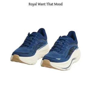Premium Navy Blue Performance Running Trainers, Stretchable Breathable Mesh Construction, Sculpted Curved Cushioning System, Bold Two-Tone Contrast, Non-Slip Grippy Outsole, Versatile Footwear for Gym Workouts & Street Style
