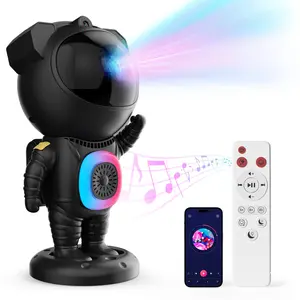 Astronaut Design Projector Night Light, USB Powered Star Projector with Bluetooth-compatible Speaker, 360 Degree Adjustable Night Light with Remote Control