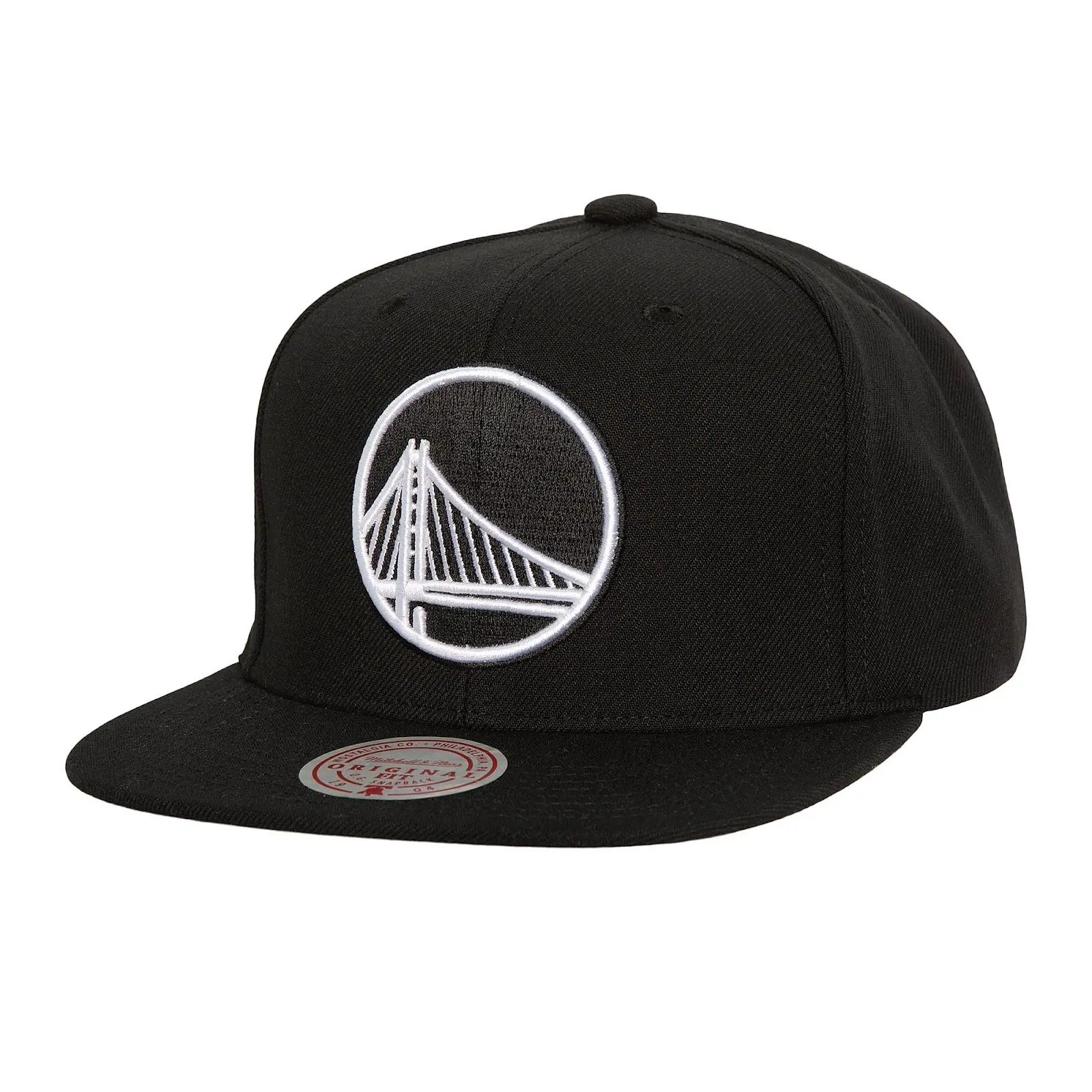 Black/White Golden State Warriors Evergreen OG Snapback Hat NBA Throwback Cap Adjustable Fan Gear Mitchell & Ness