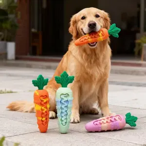 Silicone Pet Sound-Making Toy, Carrot-Shaped Chew-Proof Dog Toy, Entertain Dogs, Grind Teeth, Fun Play Accessory, Interactive Chew, Durable Chew