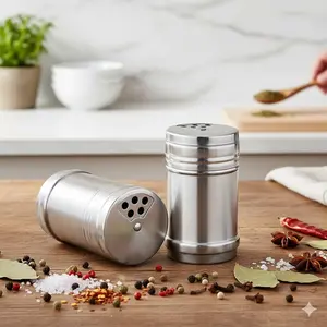 Vacuum Sealed Stainless Steel Spice Containers, Airtight Kitchen Canisters for Salt Sugar & Spices, Anti-Clumping & Moisture-Proof Storage Jars, Camping & Dorm Use, Antimicrobial Food-Safe Containers for Pantry Organization