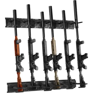 VEVOR Gun Rack, Indoor Gun Rack Wall Mount, 6-Slot Vertical Rifle Shotgun, 180 lb Heavy Duty Metal Wall Gun Rack Display Stand with Soft Padding