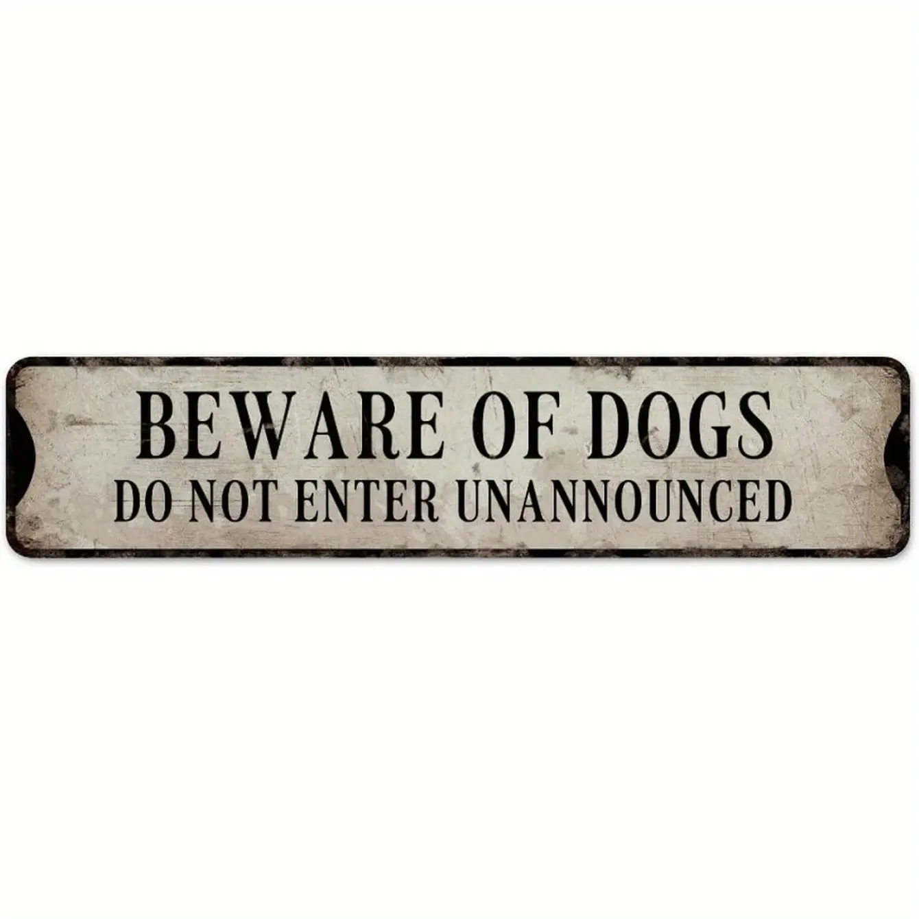 YHHall Funny "Beware of Dogs Do Not Enter Unannounced" Metal Sign - 4x16 Inch Rustic Retro Vintage Tin Wall Decor with Distressed Finish, Humorous Warning Sign for Yard, Dorm, Coffee Bar, Indoor & Outdoor Country Home Decoration, Metal Outdoor Decor, Weat
