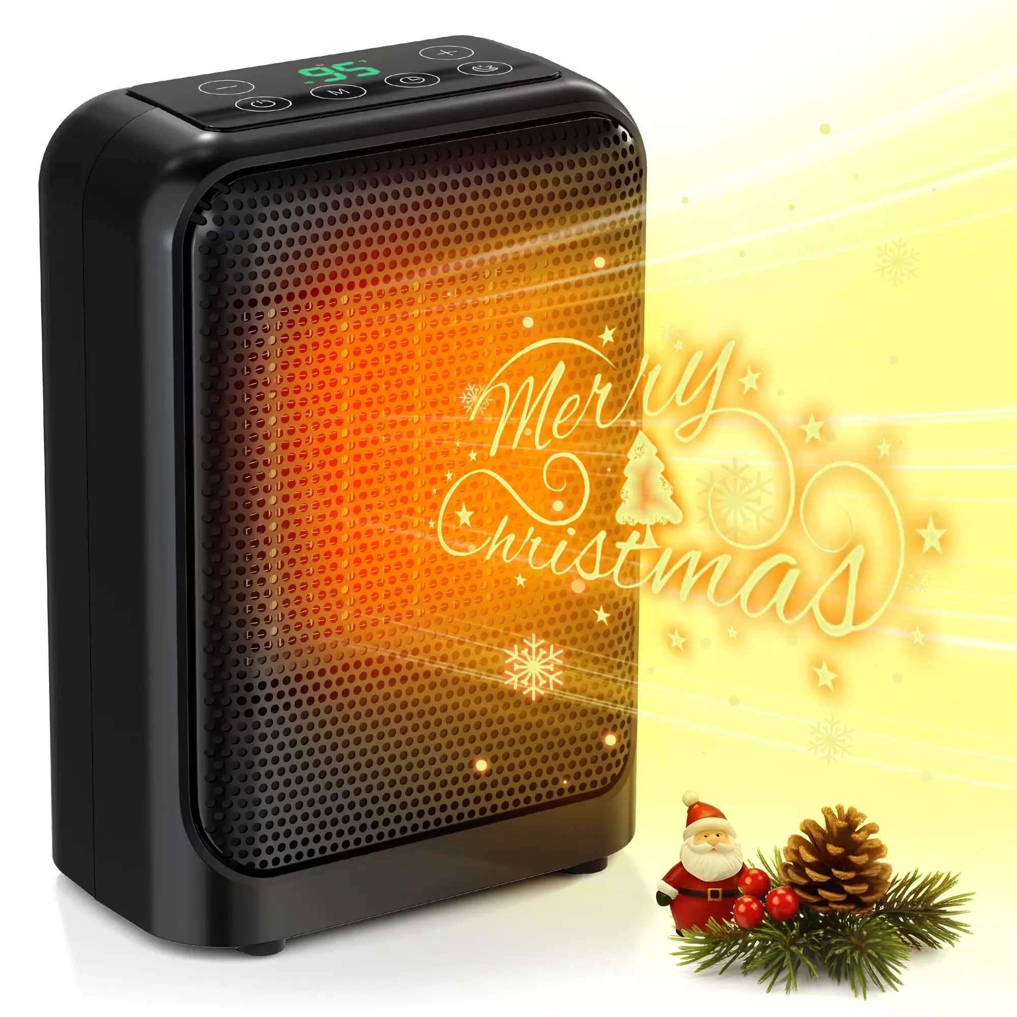 Space Heater, Portable Ceramic Heater with Remote Control, LED Display, Adjustable Thermostat and Overheat & Tip-over Protection, 24H Timer, ETL Listed, for home/office,1400W summerwins