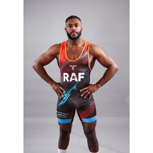 RAF06 Wrestling Men's Singlet - Blue