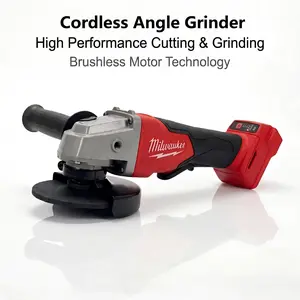 Milwaukee 18V Brushless Angle Grinder,125mm Wheel Diameter With M14 Spindle,Variable No-load Speed And 33mm Max Cutting Depth, Lock-free Paddle Switch, Lightweight Body, Applied For Industrial Cutting,Polishing And Surface Machining Operations. ideal tool