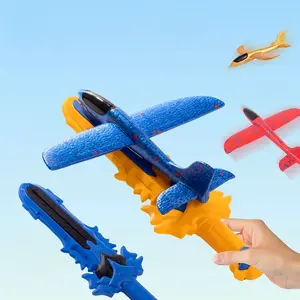 Children Foam Launch Spinning Airplane Toy, Parent-Child Interaction Outdoor Handheld Glider Plane Toy, Fun Kids Play Equipment
