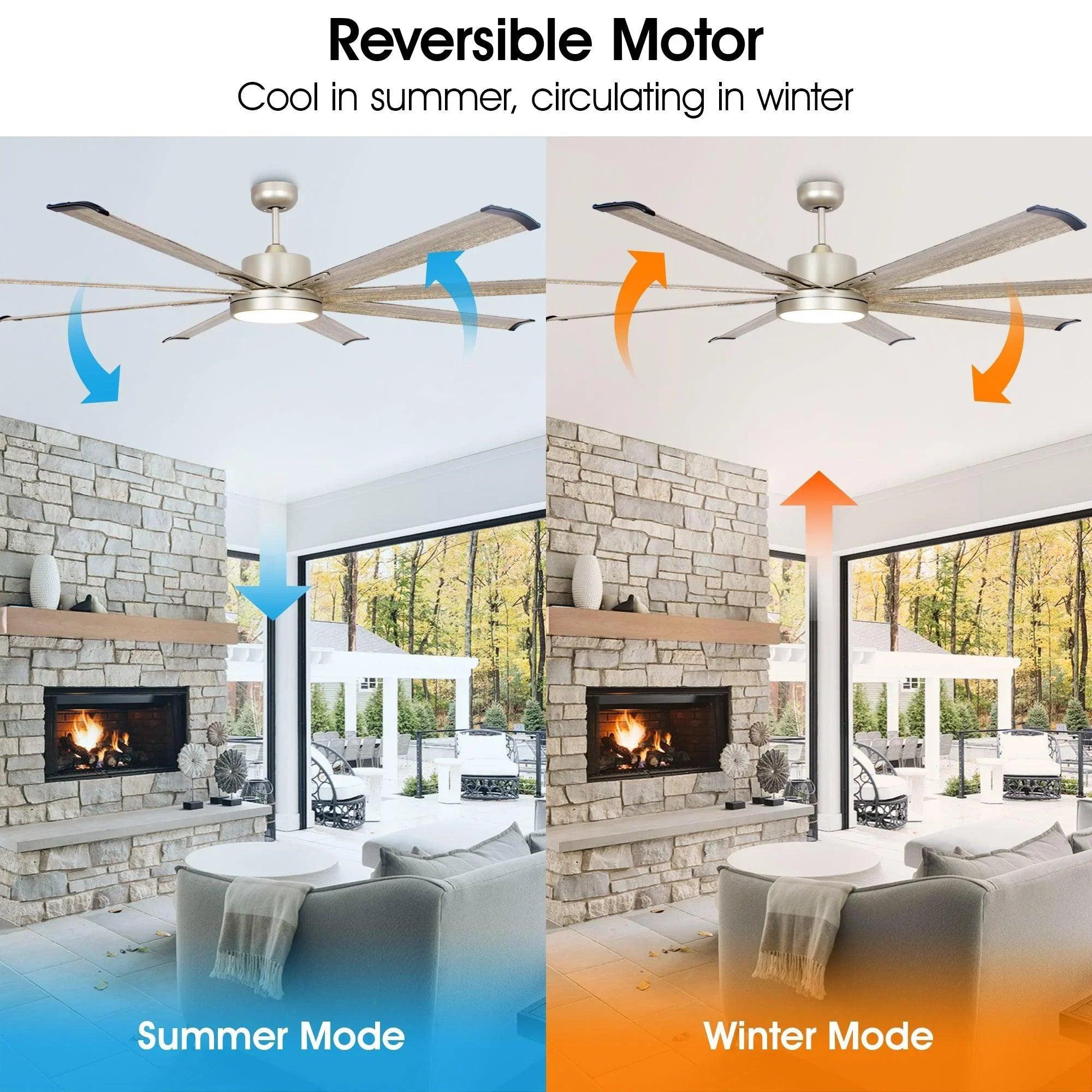72" Bankston Nickel Ceiling Fan with Integrated LED Light & Remote Control