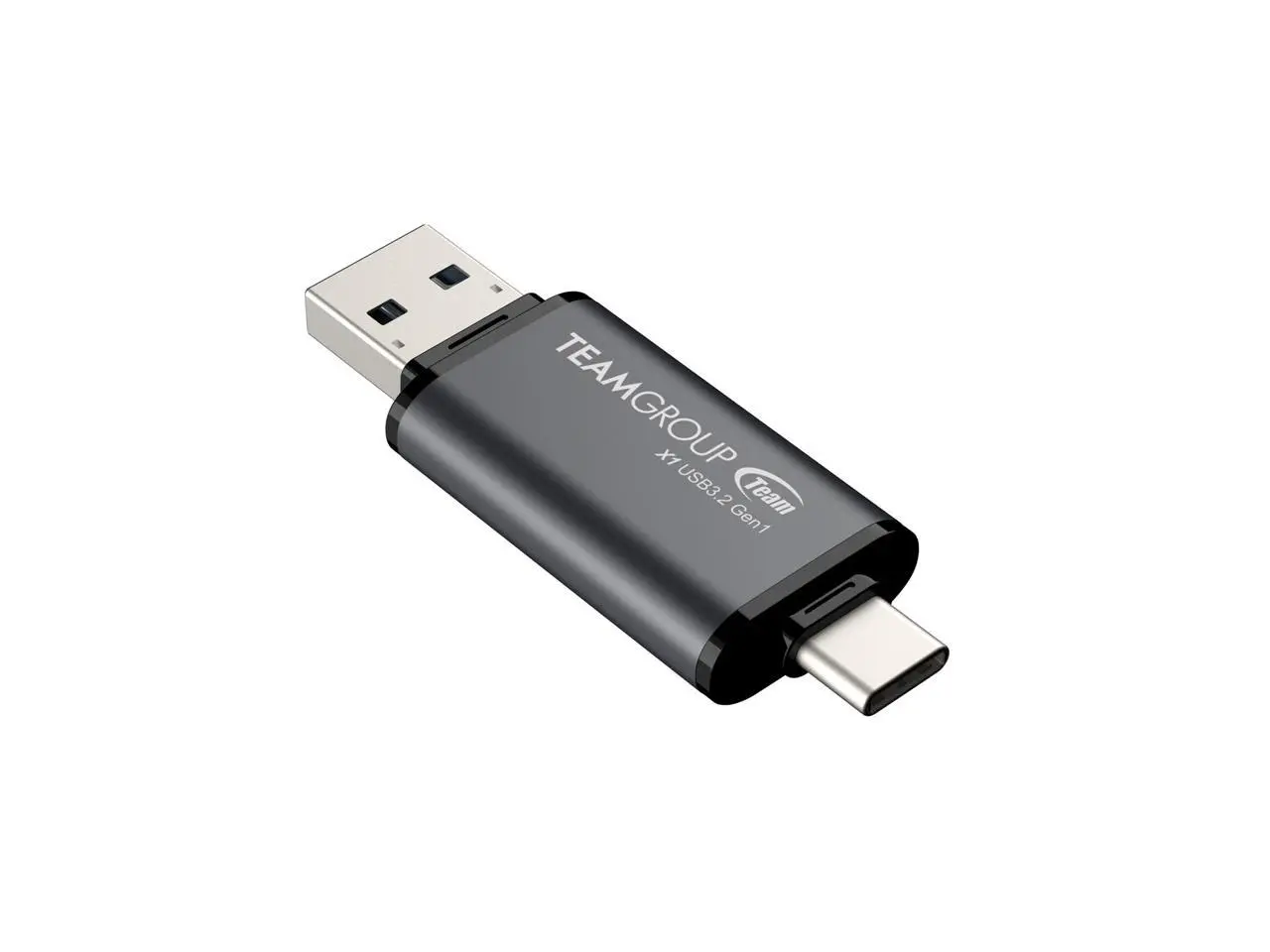 Team 256GB X1 USB 3.2 Gen1 2-in-1 Type-A and Type-C Flash Drives, Speed Up to 100MB/s (TX13256GB01)