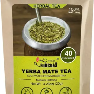 FullChea - Yerba Mate Tea Bag, 40 Teabags, 3g/bag - Unsmoked, Cultivated From Argentina - Rich In Antioxidants And Plant Nutrients Herbal Natural Beverage