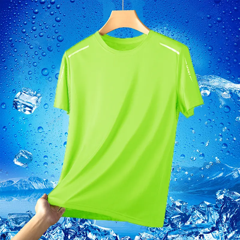 Men's Quick Dry Athletic T Shirt Bright Color Running Workout Tee for Men, Lightweight Breathable Sports Shirt for Gym Training, Reflective Style Night Running Fitness T Shirt, Summer Activewear