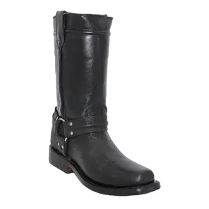 Men's Genuine Leather Harness Motorcycle Biker Boot