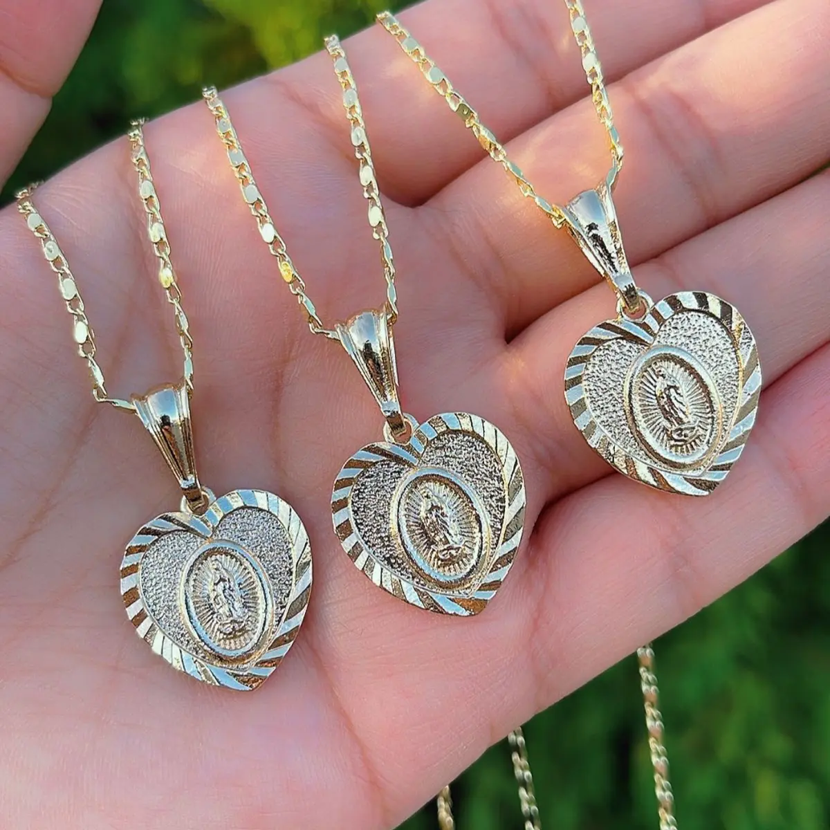 Heart Virgencita necklace