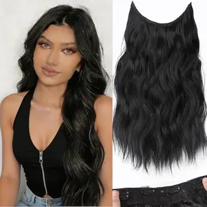 [Plodon] Black and Dark Brown 24/20/16 Inch Invisible Hair Extensions — Seamless, one-piece design; easily adds volume, 4 clips securely hold without pulling, soft and comfortable, designed specifically for women.