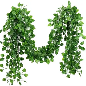 Artificial Pothos Leaf Vine, 12pcs/set Fake Pothos Leaf Vine, Decorative Plants for Home Party Wedding Anniversary Festival, Fruit, Artificial Ivy Vine