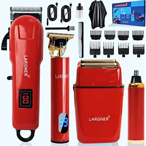 4 in 1 Electric Hair Trimmer Kit, 1 Set Rechargeable Hair Clipper Set, Professional Hair Cutting Grooming Kit for Men, Hair Beard Trimmer