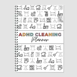 ADHD Cleaning and Organizing Toolkit Weekly Monthly Annual Checklist Notebook for Household Cleaning Schedule Organizing Tips Chore Planner Office Accessories