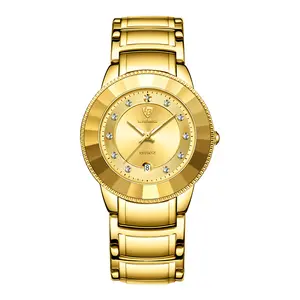 OIDEA Men's Low-Profile Masculine Ultra-Slim Stainless Steel Diamond Quartz Watch - Diamond-Cut Bezel, Date, Glow-in-the-Dark Self-Luminous Luminous Hands, Diamond Quartz Watches, Glow-In-The-Dark Quartz Watches